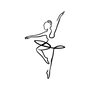 Wallity Ballerina 1 - Escultura de pared de metal negro